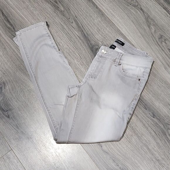 WHBM Pale Gray Side Zipper Ankle Jeans - Picture 1 of 7